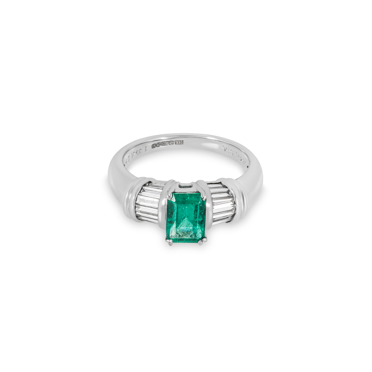 White Gold Colombian Emerald & Diamond Ring 1.35ct | Rich Diamonds